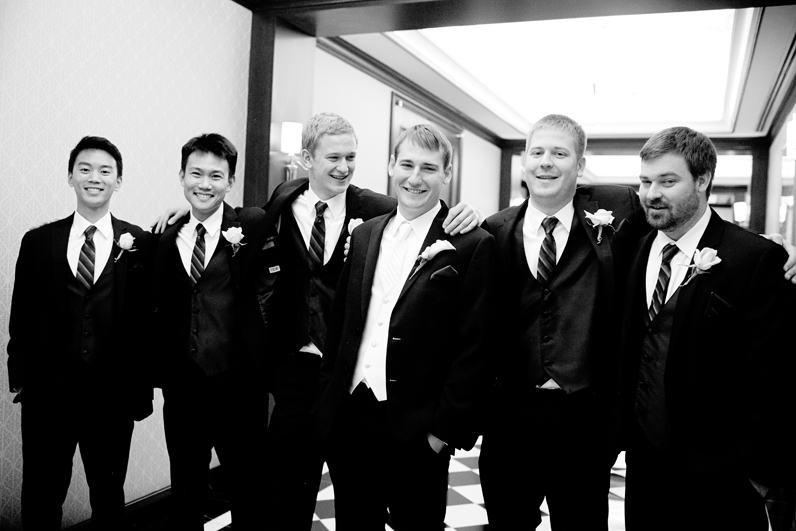 boston groom and groomsmen at the colonnade hotel
