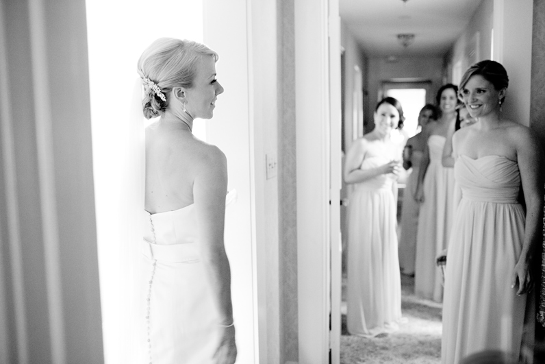 bride and bridesmaids reactions