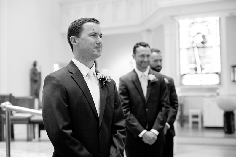 groom reaction during wedding ceremony