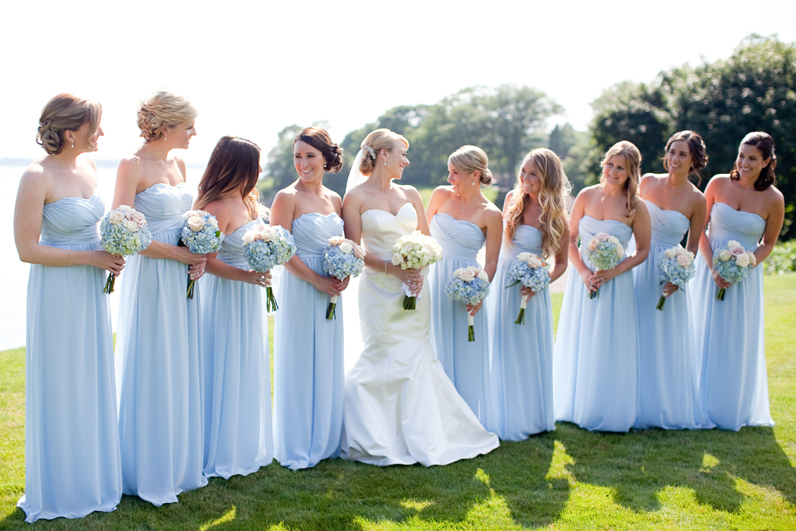 bride and bridesmaids - new england wedding
