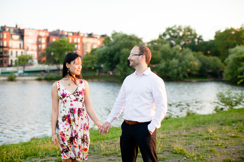 sunset engagement session in boston