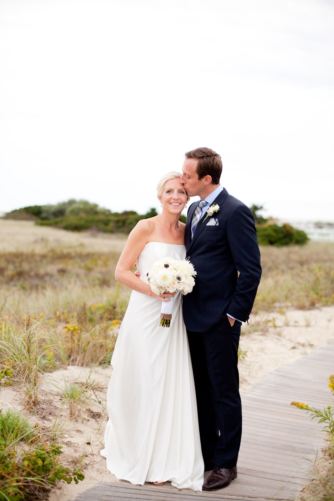 bride and groom in cape cod wedding